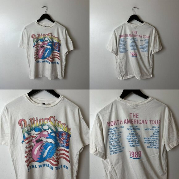 The Rolling Stone Steel Wheels Tour T Shirt Womens White Small S Single Band - Picture 14 of 16